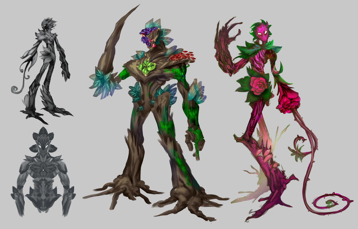 Proj. MX — Final design chosen for the Protector-type creatures, often seen around elderly plants and ancient gardens. Standing over 5m tall, they themselves were a relic from this world.