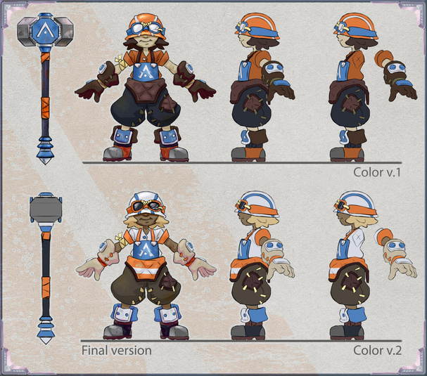 RR — This design was done as a test for the game &quot;Raid Rush&quot;, where I was tasked to create a &quot;post apocalyptic demolitionist&quot; character.