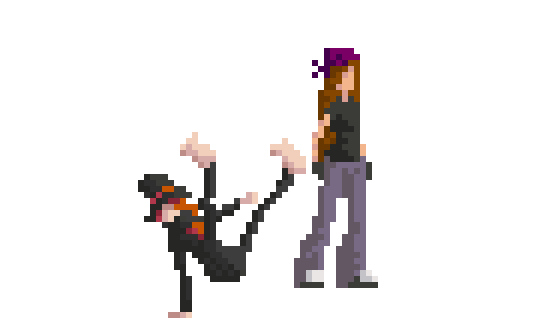 Well, what is it?! — Me and a friend&#39;s character in pixel art. Both smug bastards!