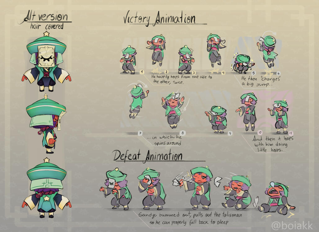 Sleep Hopper — I wanted to make this skin as complete as possible, thinking about his various animations in the game and which fun interactions we could make from this.